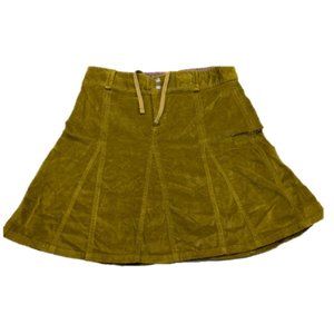 Athleta Corduroy Skirt with Drawstring in Olive Green - Size 2